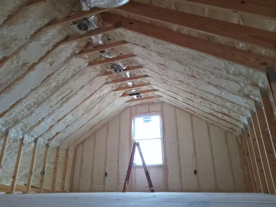 Spray foam roofing application for Crawl Space Insulation project in Kennett